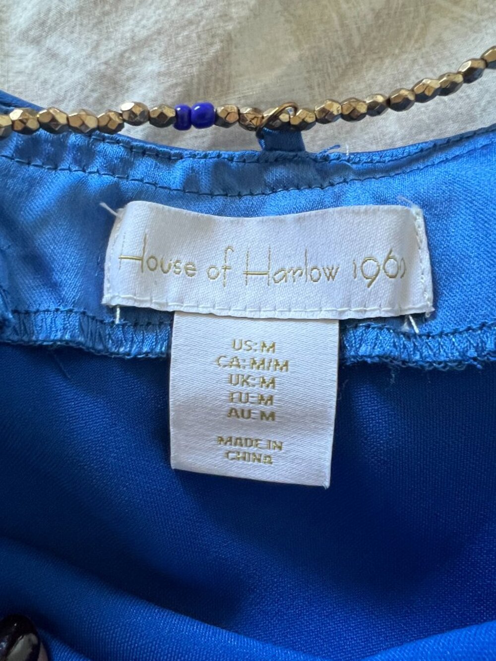 House of Harlow 1960 Rita blue beaded dress size medium backless - Picture 8 of 12